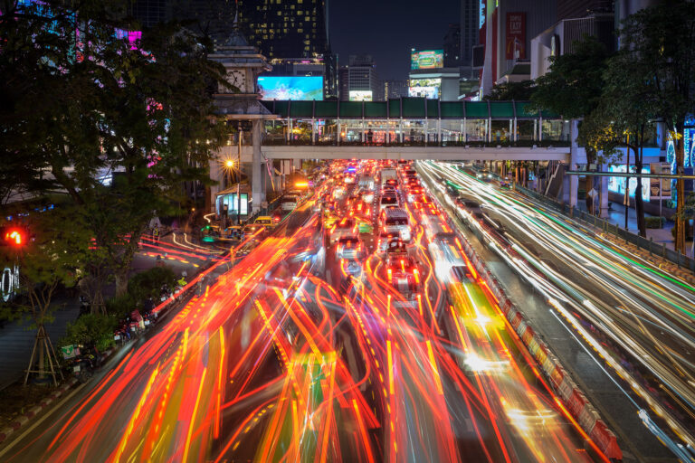 Verkehrsszene in Bangkok, Thailand